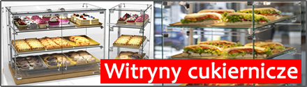 Witryny cukiernicze szklane
